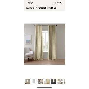 Half Price Drapes Heritage Plush Velvet Cream Curtain 50x120 Inches Long Pole